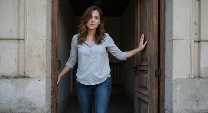 Frau in moderner Kleidung betritt ein Studio für sexkontakt in Luzern.