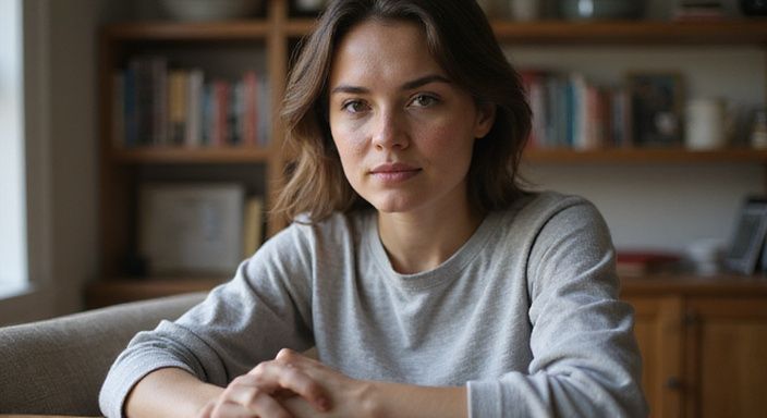 Eine Frau arbeitet konzentriert an ihrem Laptop in einem Homeoffice.