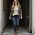 Sexkontakt Innsbruck: Heiße Treffen und diskrete Abenteuer entdecken Eine Frau in lässiger Kleidung betritt ein Wohngebäude in Innsbruck