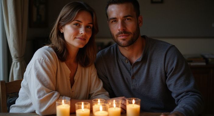 Ein Paar teilt einen intimen Moment in einem gemütlichen Raum