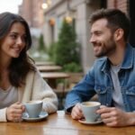 Sexkontakt Rheinland-Pfalz: Frauen suchen prickelnde Abenteuer und diskrete Treffen Junge Frau und Mann teilen einen intimen Moment in einem Café