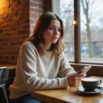 Sexkontakt Sachsen-Anhalt: Jetzt diskrete Abenteuer in deiner Nähe finden Eine Frau in einem Café scrollt entspannt durch ihr Smartphone