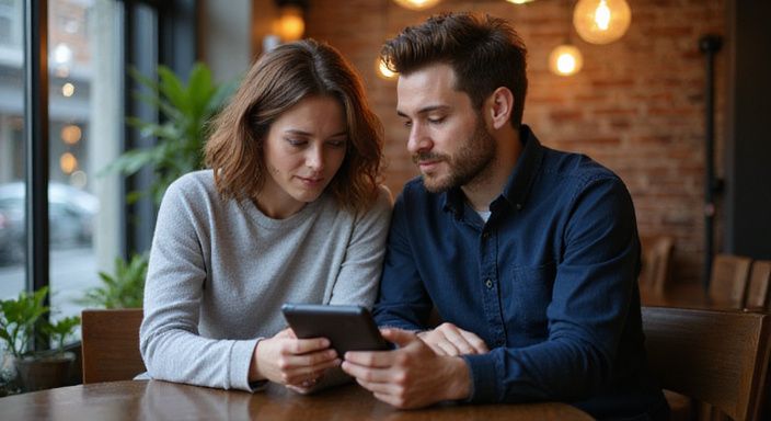 Ein Paar sitzt an einem Tisch und suche sexkontakt in Sachsen.