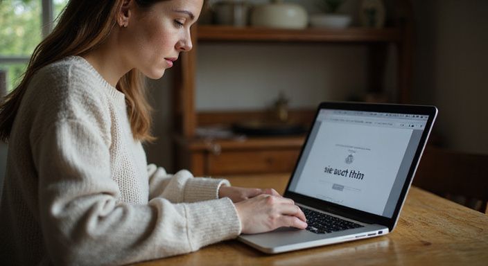 Eine Frau sitzt an einem Schreibtisch und suche sexkontakt in Schleswig-Holstein.