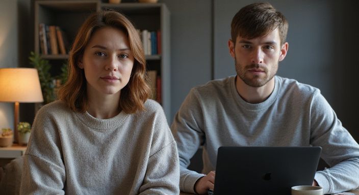 Ein Paar führt ein virtuelles Date über Videoanruf und wollen flirt kontakt in Deutschland.