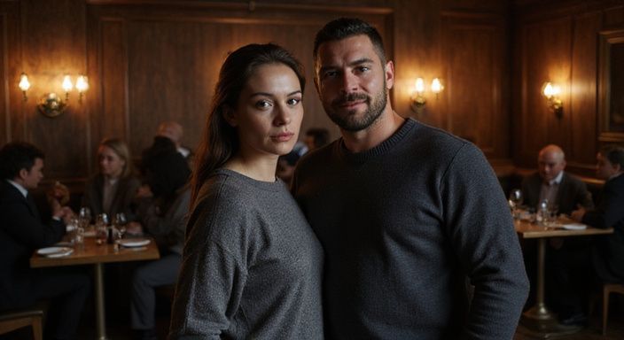 Ein Paar in einem stilvollen Nachtclub in St Moritz