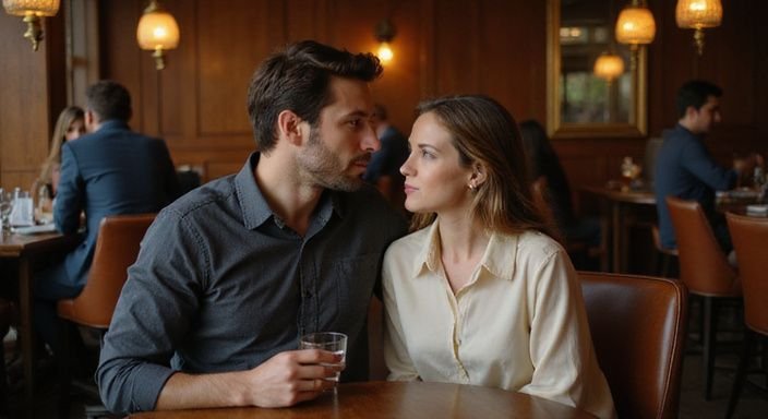 Zwei Personen in einem eleganten Hotelbar zeigen lebendige Gespräche. Zwei Personen in einem eleganten Hotelbar zeigen lebendige Gespräche über Sexkontakt in Innsbruck