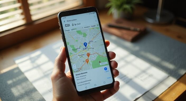 Ein Smartphone zeigt eine detaillierte Karte mit Schweizer Postleitzahlen. Ein Smartphone zeigt eine detaillierte Karte mit Schweizer Postleitzahlen.