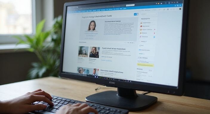 Nahaufnahme eines Computerbildschirms mit Kontaktanzeigen-Website und Benutzeroberfläche. Nahaufnahme eines Computerbildschirms mit Kontaktanzeigen-Website für Swingers Sexkontakte und Benutzeroberfläche.